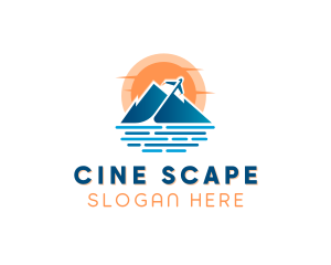 Mountain Airplane Travel  logo design