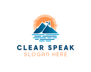 Mountain Airplane Travel  logo design