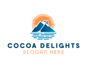 Mountain Airplane Travel  logo design