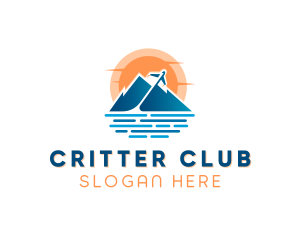 Mountain Airplane Travel  logo design