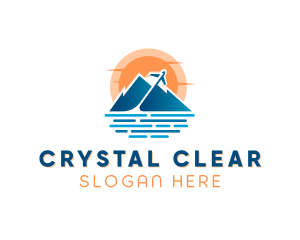 Mountain Airplane Travel  logo design