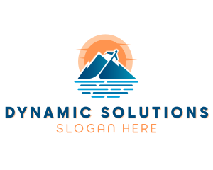 Mountain Airplane Travel  logo design