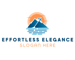 Mountain Airplane Travel  logo design