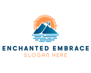 Mountain Airplane Travel  logo design