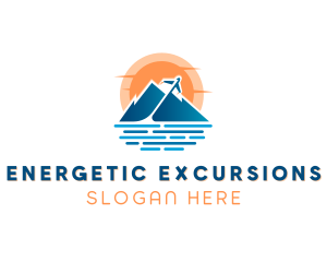 Mountain Airplane Travel  logo design