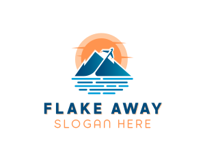 Mountain Airplane Travel  logo design