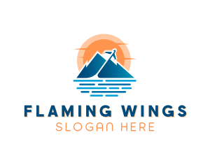 Mountain Airplane Travel  logo design