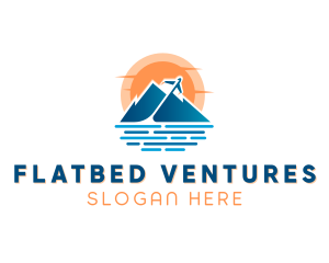 Mountain Airplane Travel  logo design