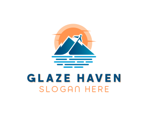 Mountain Airplane Travel  logo design