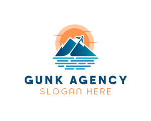 Mountain Airplane Travel  logo design