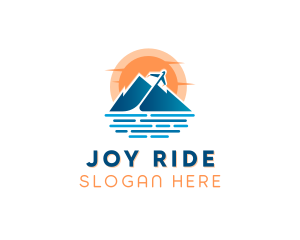 Mountain Airplane Travel  logo design