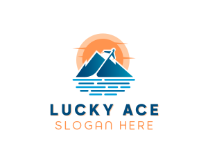 Mountain Airplane Travel  logo design