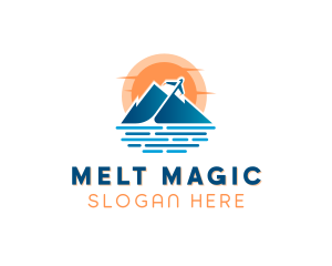 Mountain Airplane Travel  logo design