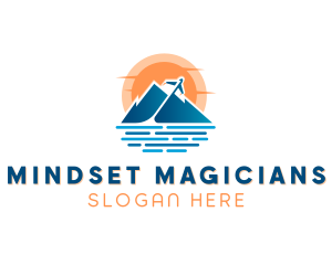 Mountain Airplane Travel  logo design