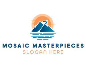 Mountain Airplane Travel  logo design