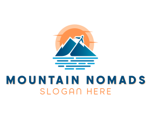 Mountain Airplane Travel  logo design