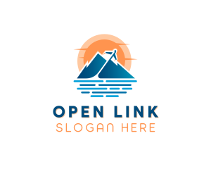 Mountain Airplane Travel  logo design