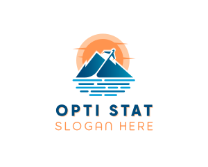 Mountain Airplane Travel  logo design