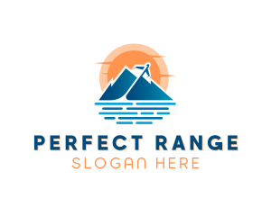 Mountain Airplane Travel  logo design