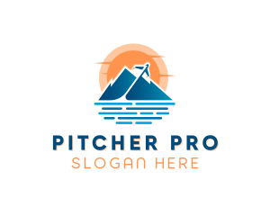 Mountain Airplane Travel  logo design