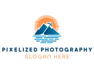 Mountain Airplane Travel  logo design