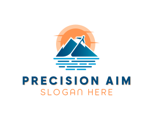 Mountain Airplane Travel  logo design