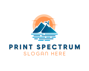 Mountain Airplane Travel  logo design