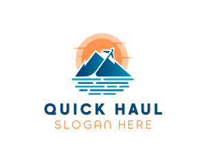 Mountain Airplane Travel  logo design