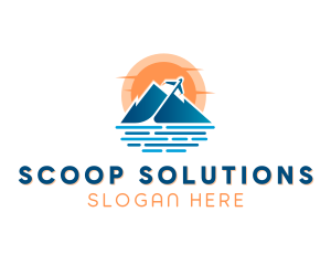 Mountain Airplane Travel  logo design