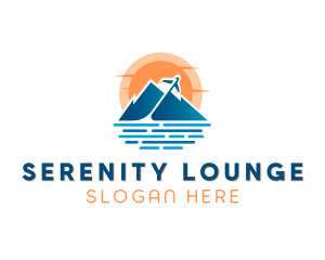 Mountain Airplane Travel  logo design