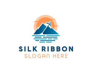 Mountain Airplane Travel  logo design