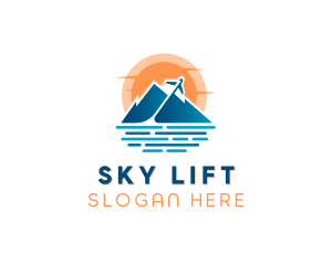 Mountain Airplane Travel  logo design