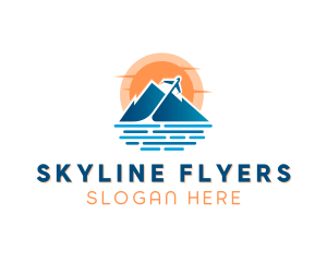 Mountain Airplane Travel  logo design