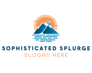 Mountain Airplane Travel  logo design