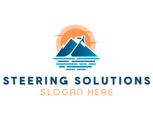 Mountain Airplane Travel  logo design