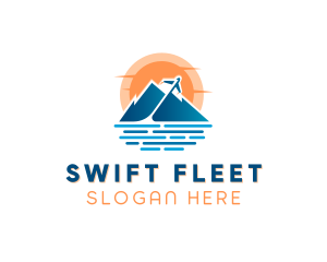 Mountain Airplane Travel  logo design