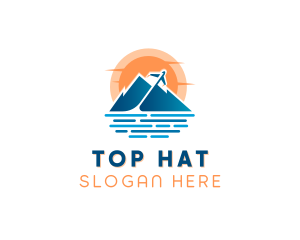 Mountain Airplane Travel  logo design