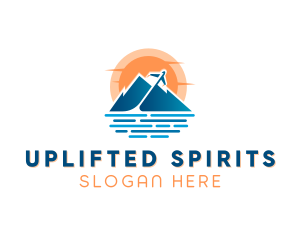 Mountain Airplane Travel  logo design