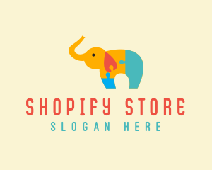 Toy Store Puzzle Elephant  logo design