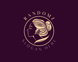 Elegant Woman Hair Bun Logo