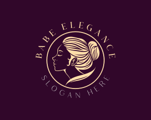 Elegant Woman Hair Bun logo design