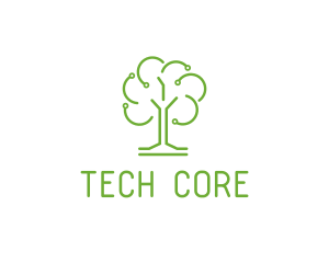 Green Tech Tree logo design