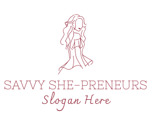 Women Gown Apparel logo design