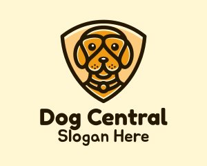 Puppy Dog Shield logo design