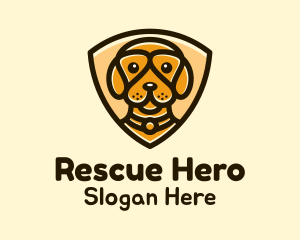 Puppy Dog Shield logo design