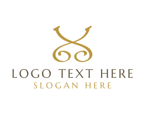 Golden Luxury Letter X logo