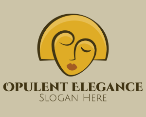 Gold Woman Elegant logo design