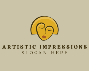 Gold Woman Elegant logo design