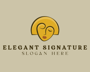 Gold Woman Elegant logo design