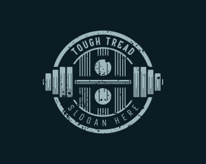 Bodybuilding Barbell Weights logo design